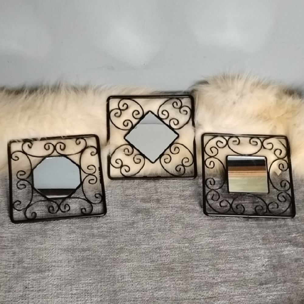 Black Wrought Iron Decorative Wall Mirrors